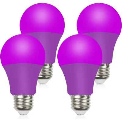 GREENIC Colored LED Light Bulbs, 9W A19, 4-Pack, Purple, picture 4