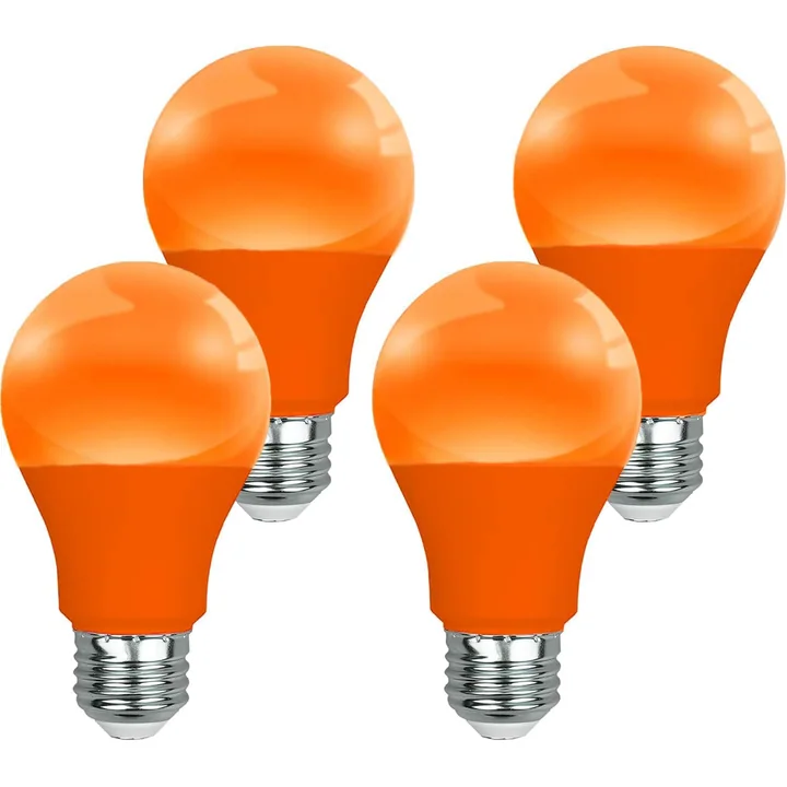 GREENIC Orange LED Light Bulbs, 9W A19, 4-Pack