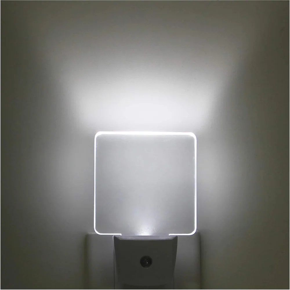 GREENIC Square Plug-in Night Lights, Dusk to Dawn, 2-Pack, Cool White