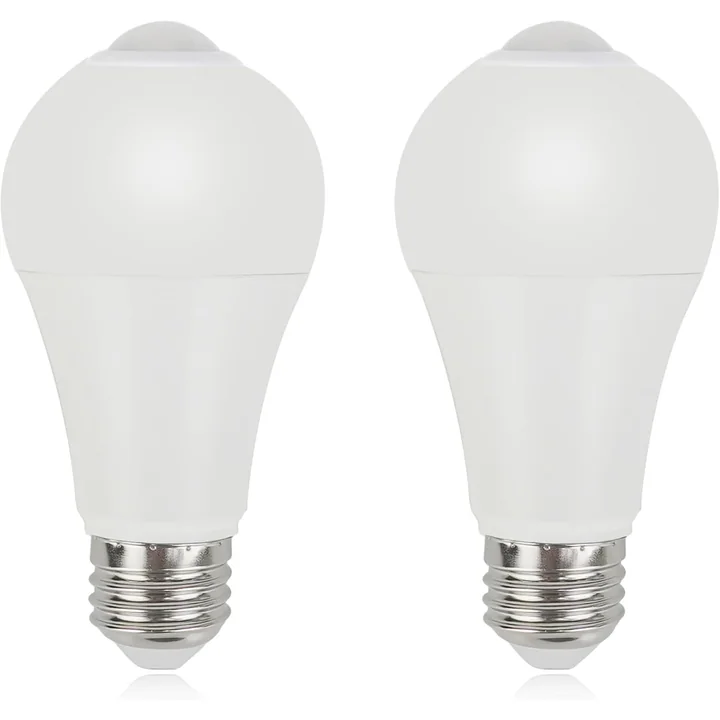 GREENIC PIR Motion Sensor Light Bulbs, 12W A19 Daylight, 2-Pack
