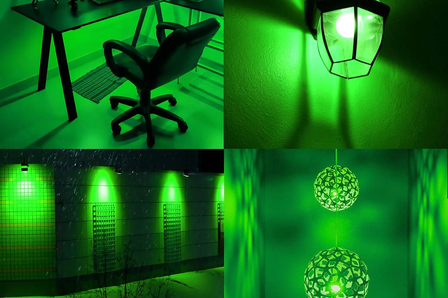 GREENIC Colored LED Light Bulbs, 9W A19, 4-Pack, Green