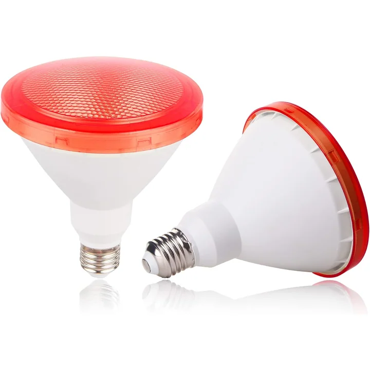 GREENIC Red LED Flood Light Bulbs, 15W PAR38, 2-Pack