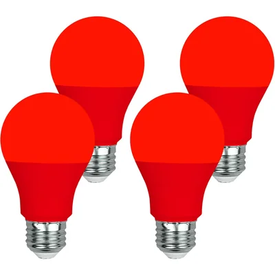 GREENIC Colored LED Light Bulbs, 9W A19, 4-Pack, Red, picture 2