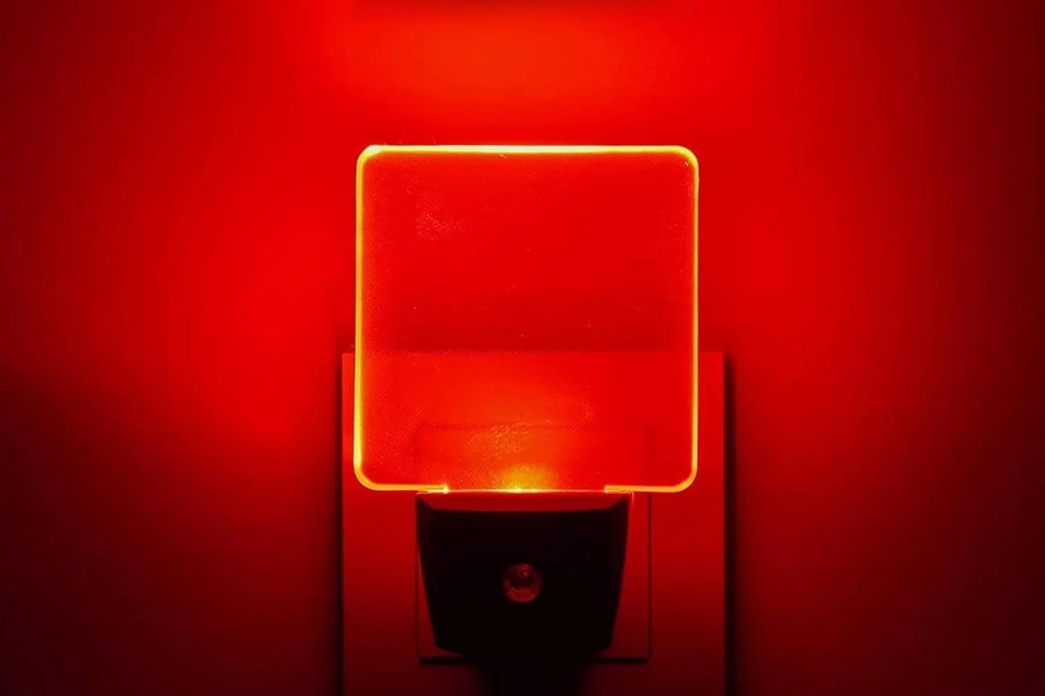 GREENIC Square Plug-in Night Lights, Dusk to Dawn, 2-Pack, Red