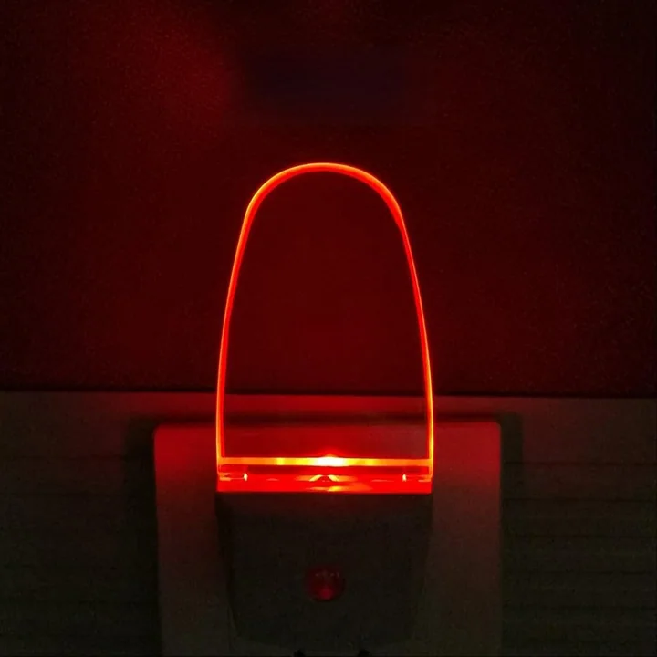 GREENIC Red Plug-in Night Lights, Dusk to Dawn, 2-Pack