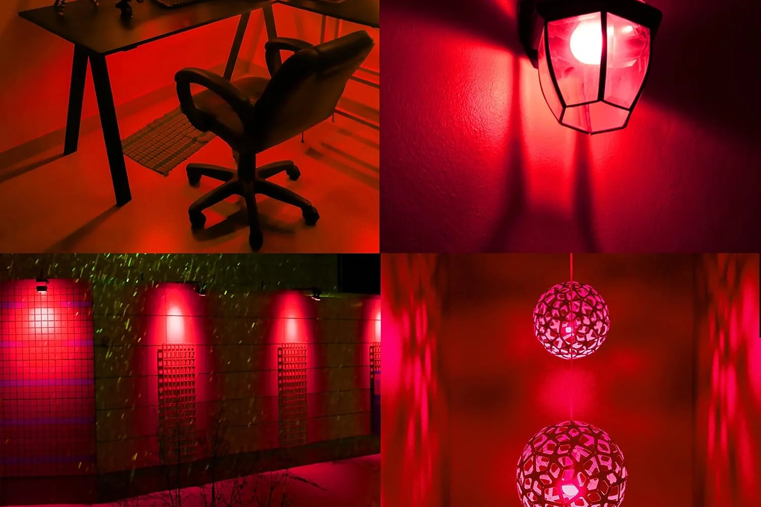 GREENIC Colored LED Light Bulbs, 9W A19, 4-Pack, Red