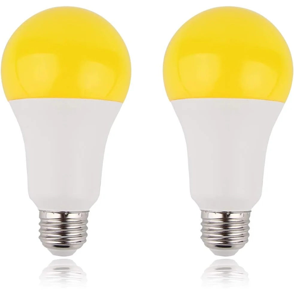 GREENIC Yellow Dusk to Dawn LED Bulbs, 15W, 2-Pack